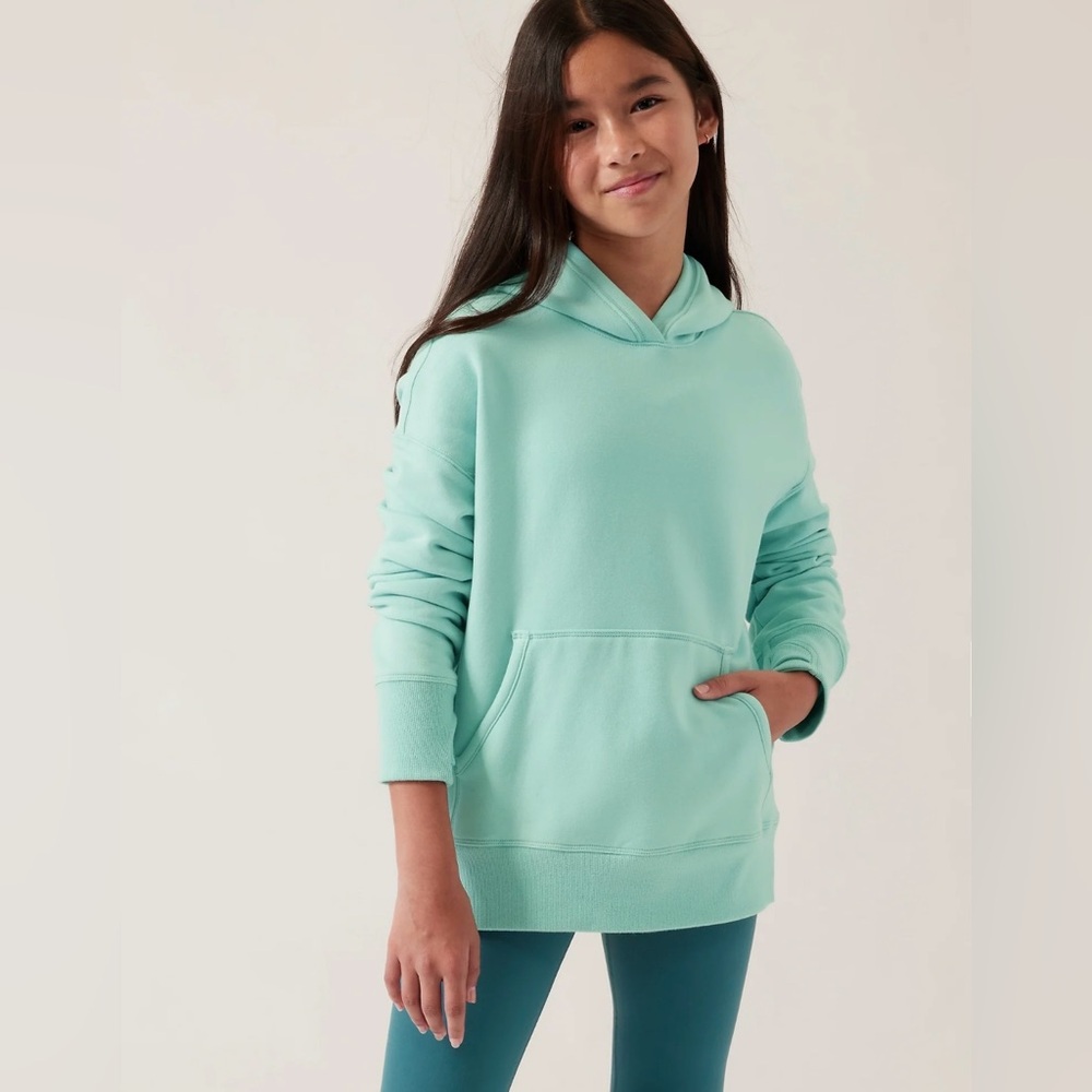 Athleta Girl RetroActive Oversized Hoodie - Reef Green - M/8-10